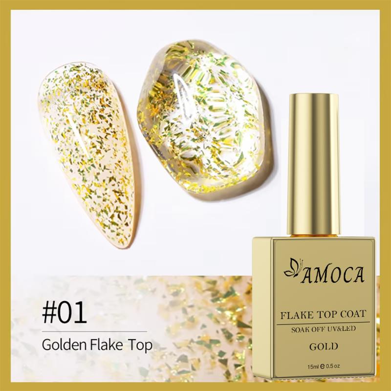 Flake top coat 15ml - Gold