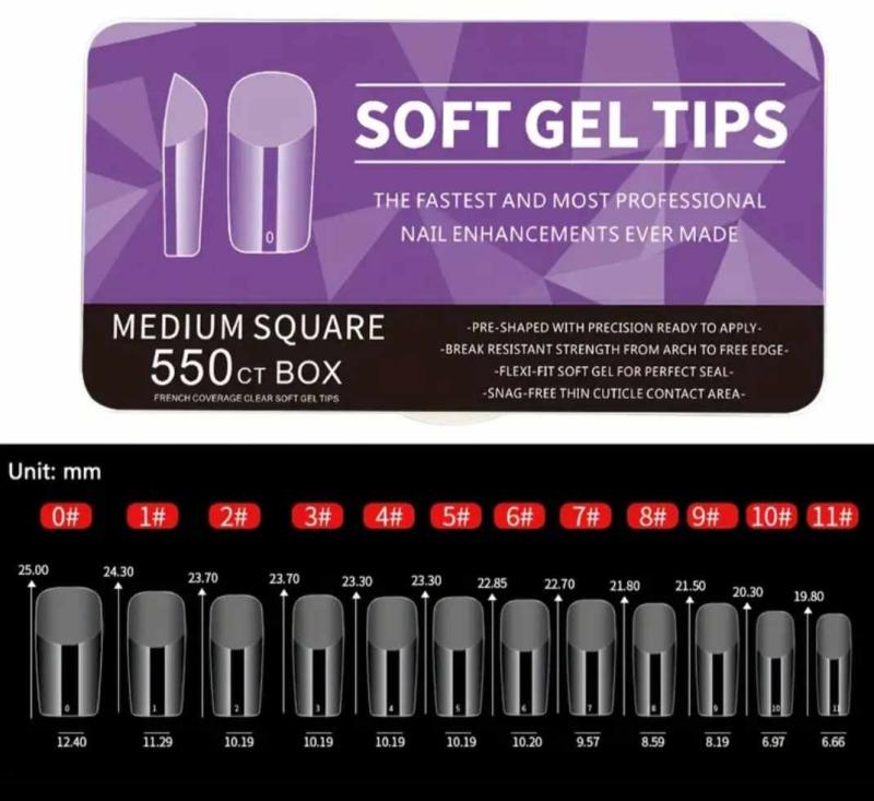 Soft Gel Tip 1 box - Medium Square